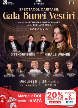 Ribale Wehbe & 3 Tenori Ieșeni la Gala Bunei Vestiri București, spectacol caritabil
