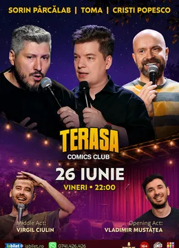 Stand-up cu Cristi Popesco, Toma, Sorin și Virgil pe Terasa ComicsClub!
