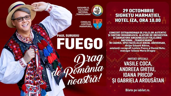 Sighetu Marmației: „Drag de România noastră’’ - Paul Surugiu FUEGO & Ansamblul Folcloric Național Transilvania
