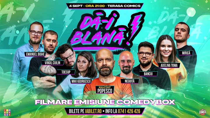 Dă-i Blană! Spectacol de comedie pe Terasa ComicsClub! - - invitat Cristi Popesco