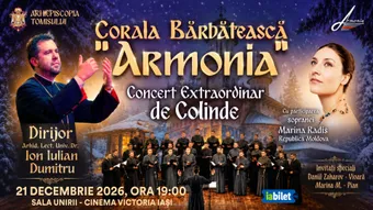 Iasi: Corala Bărbătească „Armonia” - Concert extraordinar de colinde