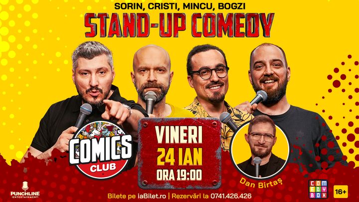 Stand-up cu Cristi, Sorin, Mincu și Bogzi la ComicsClub!