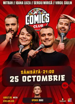 Stand-up cu Virgil, Ioana Luiza, Mirică și Mitran la ComicsClub!
