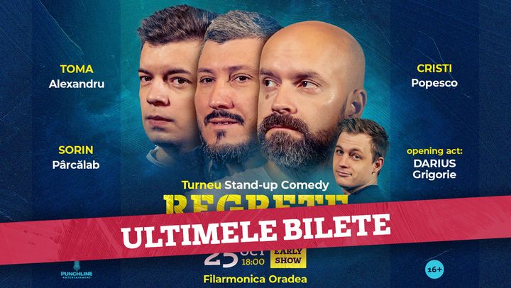Oradea: Stand-up Comedy cu Toma, Cristi & Sorin Pârcălab