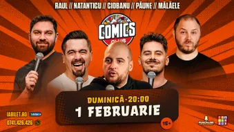 Stand-up cu Natanticu, Andrei Ciobanu, Raul Gheba, Bogdan Mălăele și Florentin Păune la ComicsClub!