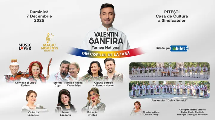 Pitesti: Valentin Sanfira - "Din copilul de la țară"