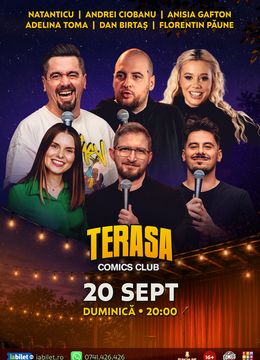 Stand-up cu Natanticu, Andrei Ciobanu, Anisia, Dan Birtaș, Florentin Păune și Adelina pe Terasa ComicsClub!