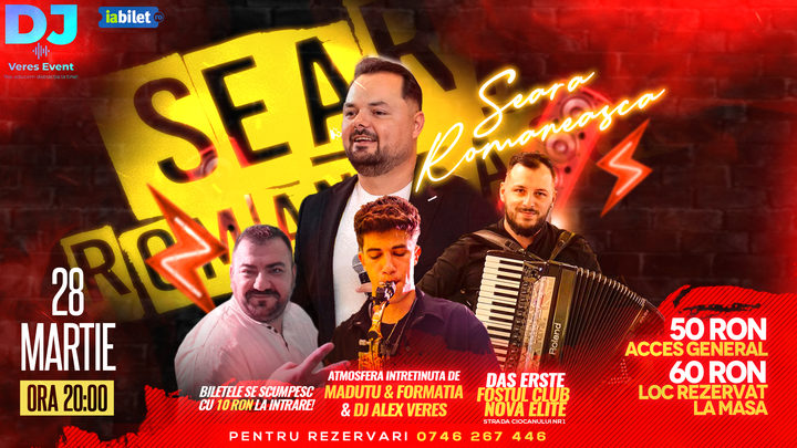 Fagaras: Seară Românească cu Madutu și Formația & Dj Alex Veres