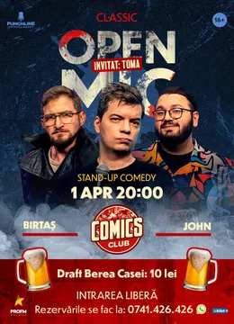Stand-up Comedy OpenMic la ComicsClub (Invitat Toma)