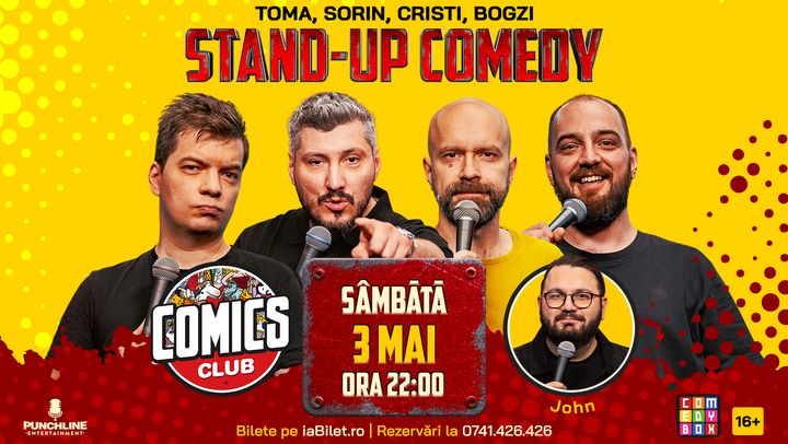 Stand-up cu Cristi, Toma, Sorin și Bogzi la ComicsClub!