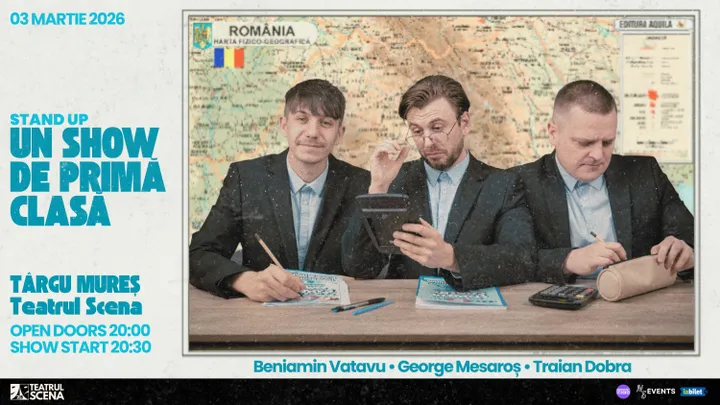 Târgu Mureș: Un Show de Primă Clasă | Stand-up Comedy cu Beniamin Vatavu, George Mesaroș și Traian Dobra