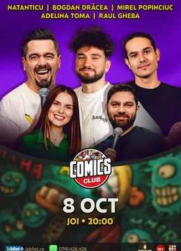 Stand-up cu Natanticu, Drăcea, Adelina Toma, Raul Gheba și Mirel Popinciuc la ComicsClub!