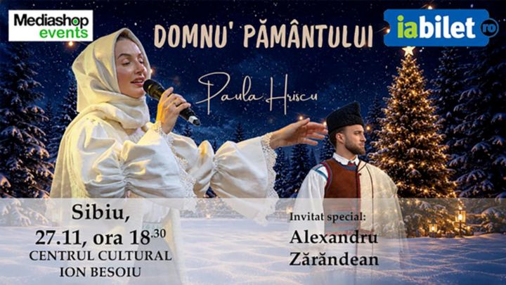 Sibiu: Concert de colinde Paula Hriscu: Domnu' Pământului | Invitat Alexandru Zărăndean
