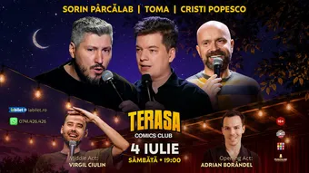 Stand-up cu Cristi Popesco, Toma, Sorin Pârcălab și Virgil pe Terasa ComicsClub!
