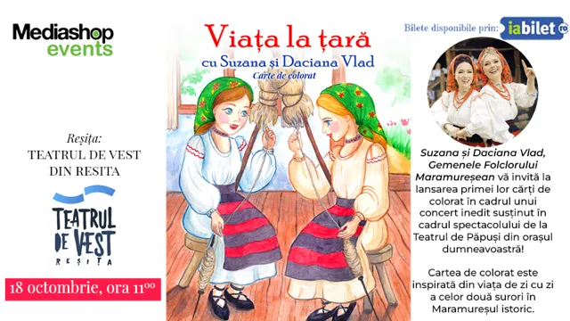 Resita: Teatru de papusi & Concert cu Suzana și Daciana Vlad Gemenele Folclorului Maramureșean