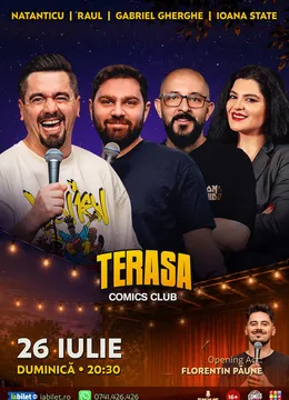 Stand-up cu Natanticu, Raul Gheba, Ioana State și Gherghe pe Terasa ComicsClub!