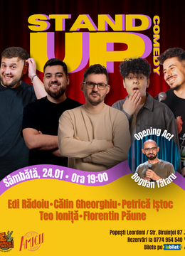 Popești-Leordeni: Stand-up Show cu Edi Rădoiu, Teo Ioniță, Păune, Petrică Iștoc și Călin Gheorghiu