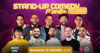 The Fool: Stand-up Comedy Maraton pe terasă cu: Mane Voicu, Gherghe, Drăcea, Cîrje, Popinciuc, Dobrotă, Florin, George Dumitru, Gabriel Dumitriu și Teo Ioniță