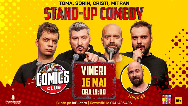 Stand-up cu Cristi, Toma, Sorin și Mitran la ComicsClub!