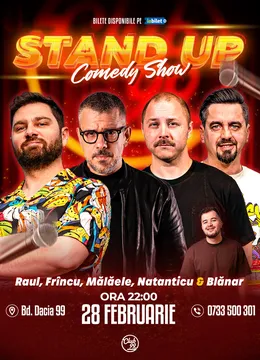 Stand-up Comedy cu Raul Gheba, Frîncu, Mălăele, Natanticu - Marian Blănar la Club 99