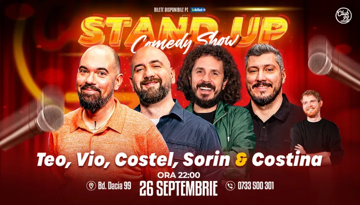 Stand-up Comedy cu Teo, Vio, Costel, Sorin Pârcălab - Tudor Costina la Club 99