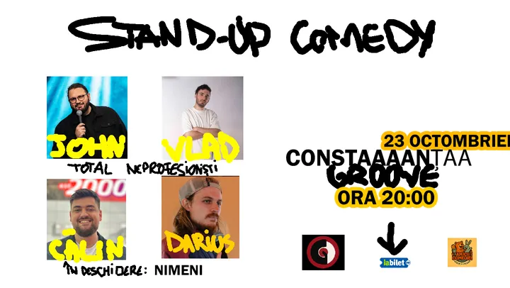 Constanța: Stand-Up Comedy cu John, Calin, Darius și Vladimir | Total Neprofesioniști