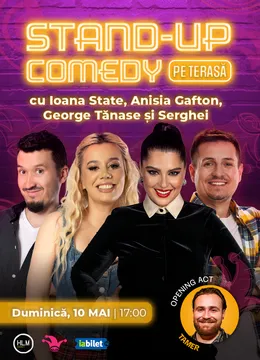 The Fool Terasa: Stand-up comedy cu Ioana State, George Tănase, Anisia și Serghei