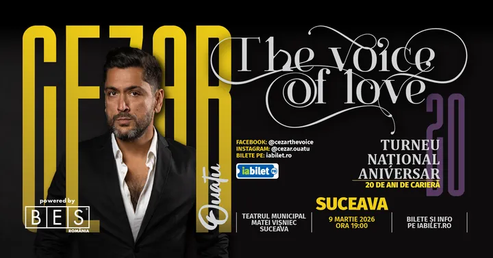 Suceava: Cezar Ouatu - 20 De Ani De Carieră Turneu Aniversar 2026 - “The Voice Of Love”