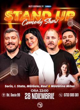 Stand-up Comedy cu Sorin Pârcălab, Ioana State, Mălăele, Raul Gheba - Mădălina Mihai la Club 99