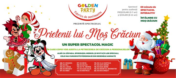 Spectacol muzical de Craciun pentru copii cu animatori costumati 