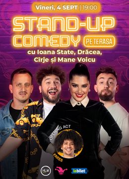 The Fool Terasa: Stand-up comedy cu Ioana State, Mane Voicu, Drăcea și Cîrje
