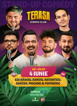 Stand-up cu Natanticu, Mirel, Drăcea, Mocanu, Banciu și Edi Rădoiu pe Terasa ComicsClub!