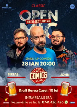 Stand-up Comedy OpenMic la ComicsClub - invitat Cristi Popesco!