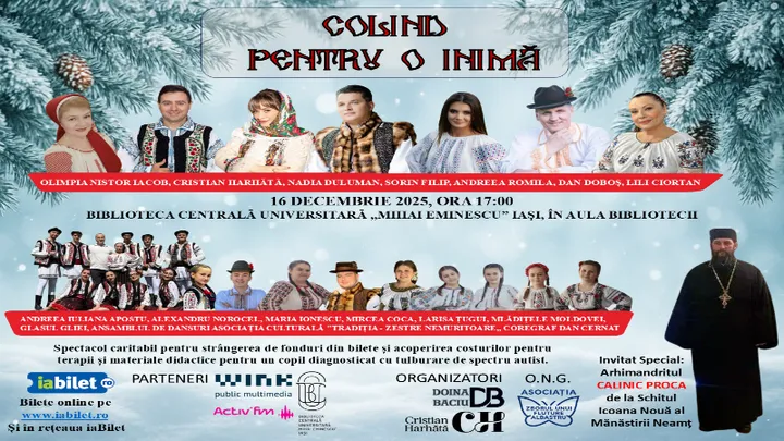 Iasi: Colind pentru o Inima – Spectacol Caritabil de Crăciun