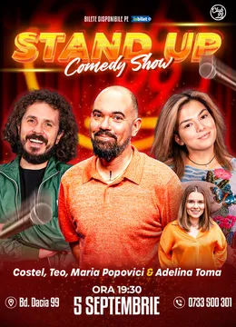 Stand-up Comedy cu Costel, Teo, Maria Popovici - Adelina Toma la Club 99