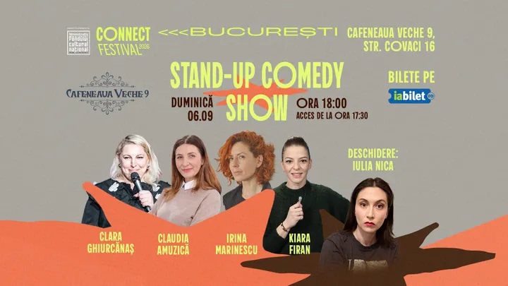 Stand-up comedy cu Irina Marinescu, Kiara Firan, Claudia Amuzică, Clara Ghiurcănaș