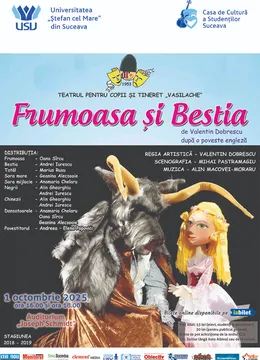 Suceava: Teatru pentru copii: „Frumoasa și Bestia”