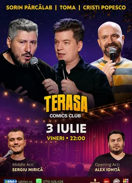 Stand-up cu Cristi Popesco, Toma, Sorin și Mirică pe Terasa ComicsClub!
