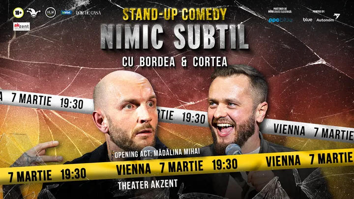 Vienna: Stand-Up Comedy cu Bordea, Cortea și Mădălina - "Nimic subtil"