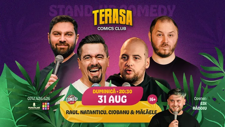 Stand-up cu Natanticu, Ciobanu, Raul Gheba si Mălăele pe Terasa ComicsClub!