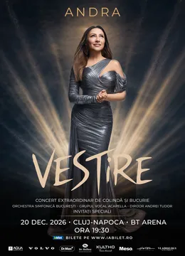 Cluj-Napoca: Andra - “VESTIRE” • 20 decembrie (Concert Extraordinar de Crăciun)