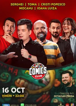 Stand-up cu Cristi Popesco, Toma, Alex Mocanu, Serghei și Ioana Luiza la ComicsClub!
