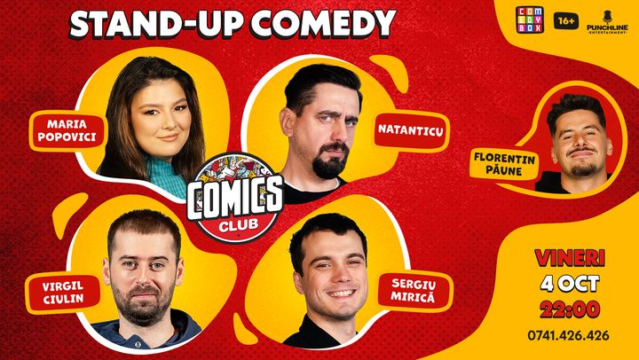 Stand-up cu Maria, Natanticu, Mirică și Virgil la ComicsClub!