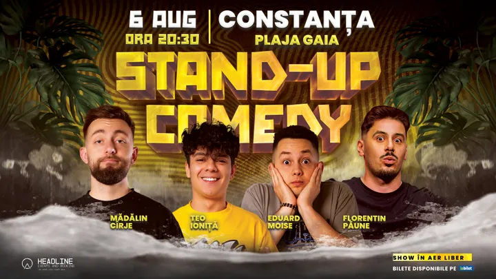 Constanta: Stand-Up Comedy pe terasă cu Mădălin Cîrje, Florentin Păune, Eduard Moise și Teo Ioniță