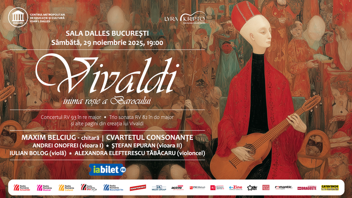 Vivaldi, inima roșie a Barocului - Concert Maxim Belciug & Cvartetul Consonanțe