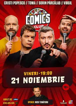 Stand-up cu Cristi Popesco, Toma, Sorin și Virgil pe Terasa ComicsClub!