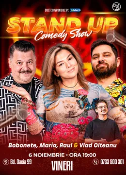 Stand-up Comedy cu Mihai Bobonete, Maria Popovici, Raul Gheba - Vlad Olteanu la Club 99 - Show 1