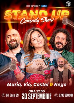 Stand-up Comedy cu Maria Popovici, Vio, Costel - Andrei Negoiță la Club 99