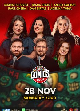 Stand-up cu Maria Popovici, Ioana State, Raul, Anisia, Dan Birtaș și Adelina Toma la ComicsClub