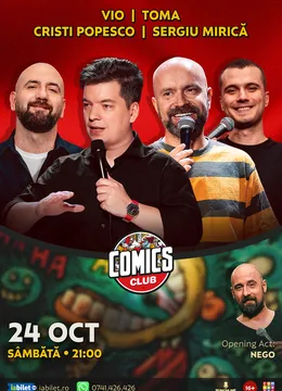 Stand-up cu Cristi Popesco, Toma, Vio și Mirică la ComicsClub!